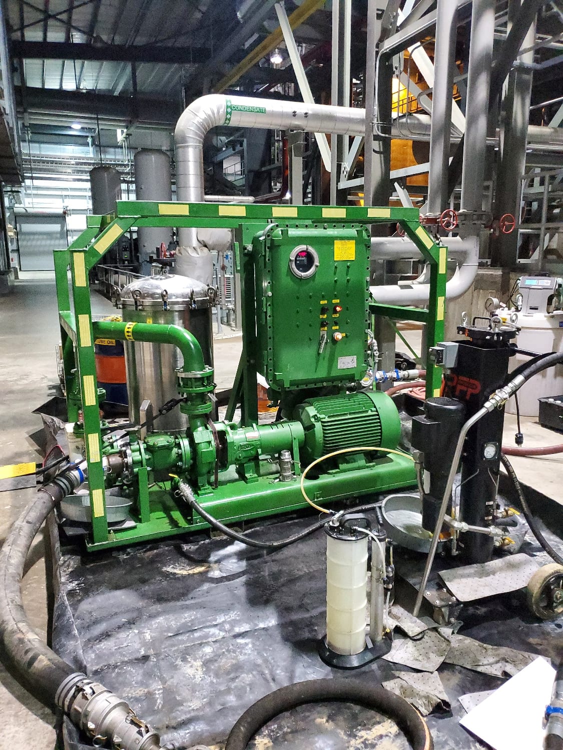 12,000 gallons of Turbine Reservoir Oil filtered during 2-day outage