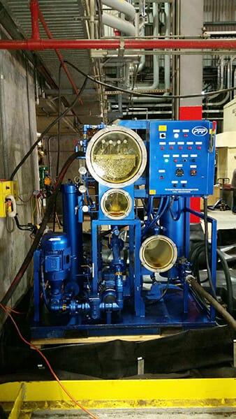 Custom, modular dehydration system for turbine lube oil conditioning