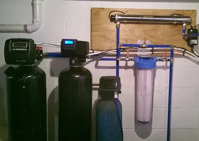 Bacteria Shield UV Light and Toxin Shield units installed side-by-side for comprehensive fluid contamination control