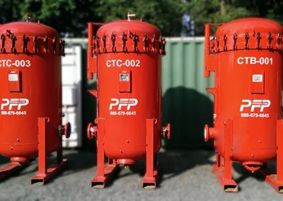 Clay treater vessels available for rental to remove surfactants and contaminants from aviation and industrial fuels