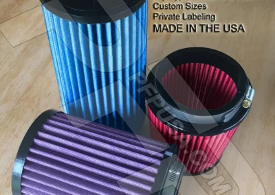 Custom intake filter designed for specialized airflow and filtration requirements