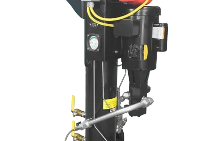 Side view of LCFC filter cart showing compact frame, spin-on housing, and portable design features