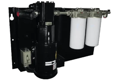 SFP spin-on filter panel system shown as a compact alternative to liquid filter bag housings for industrial fluid filtration