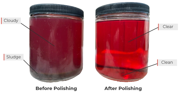 Diesel Fuel Sample Diesel Fuel Sample Before & After Fuel Polishing Services