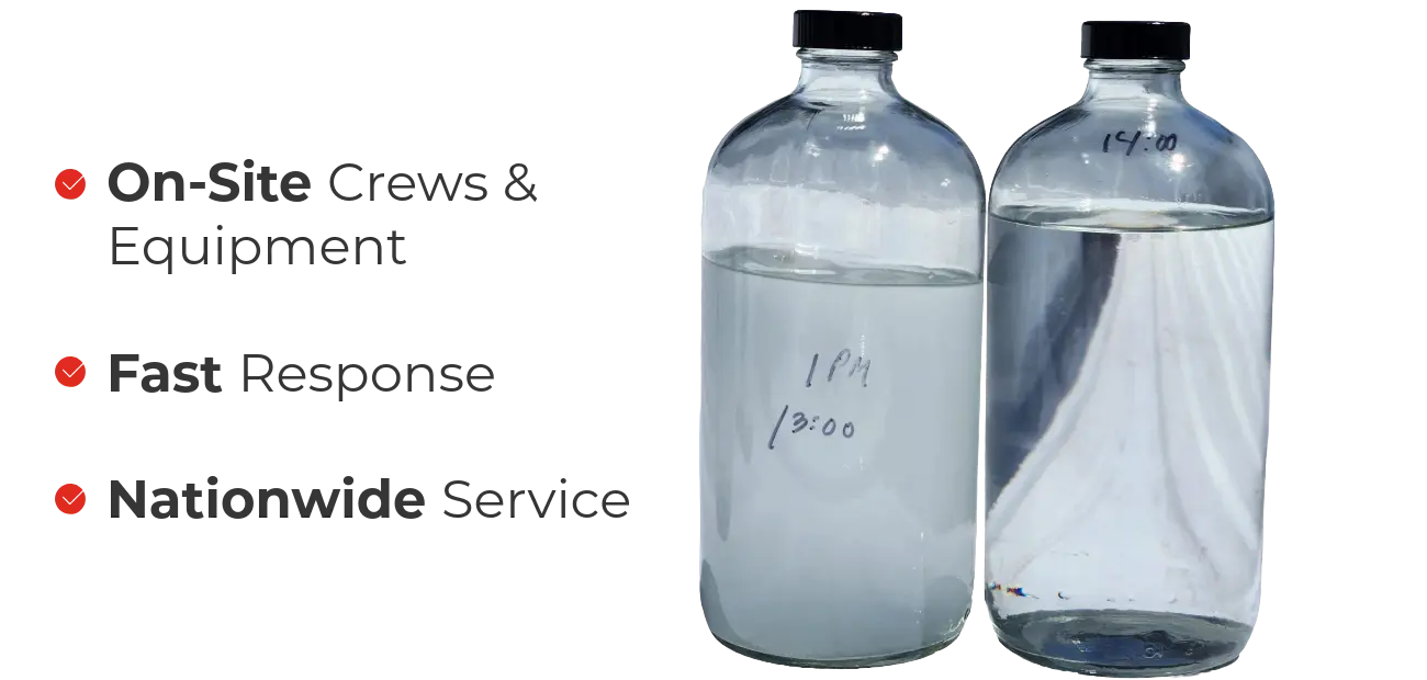 Clean and dirty jet fuel comparison after PFP Filtration Services at airport Clean and dirty jet fuel comparison after PFP Filtration Services at airport