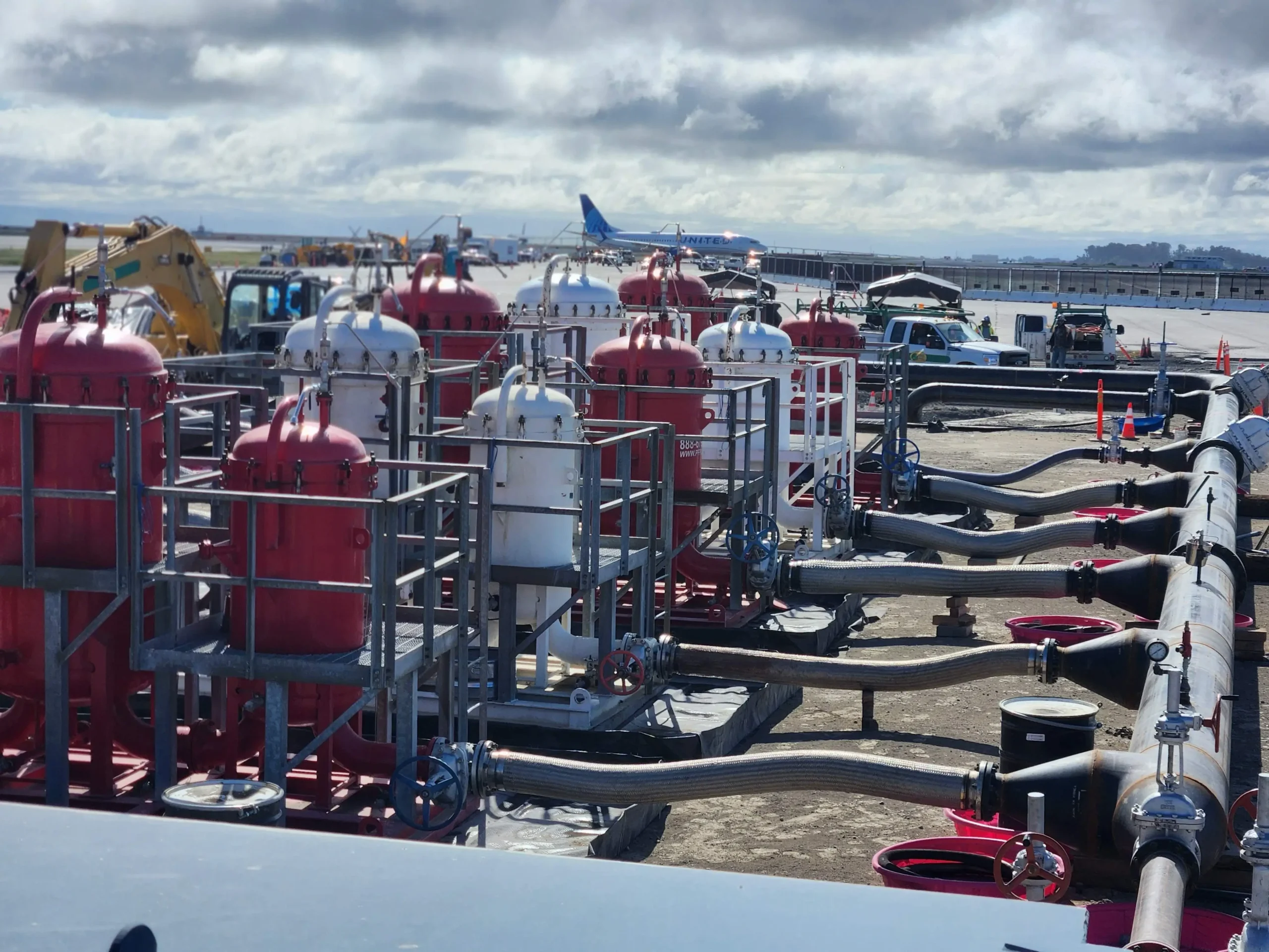 PFP Filter Housings at Airport performing jet fuel filtration services